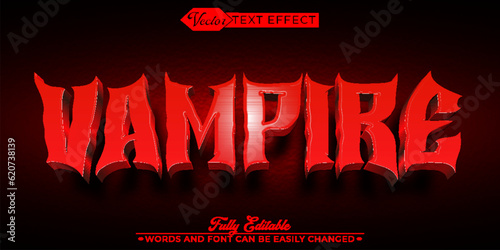 Horror Blood Vampire Vector Editable Text Effect Template
