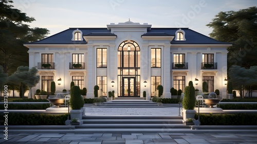 Neoclassic luxury house architecture concept
