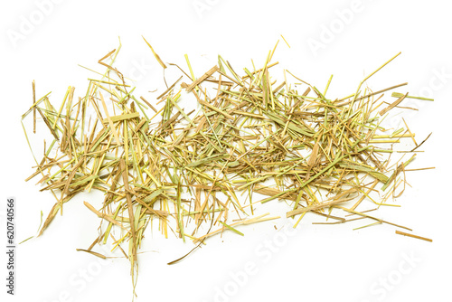 Fototapet Straw scattered on white background