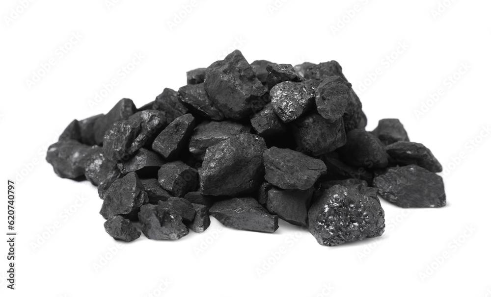 Pile of black coal isolated on white Pile of black coal isolated on white