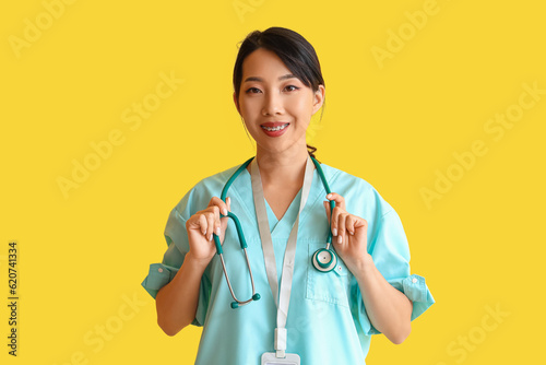 Female Asian medical intern...