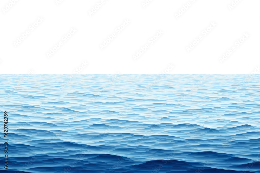 Naklejka premium Sea Water Surface Horizon Isolated on Transparent Background - Generative AI 