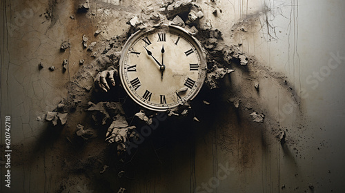 Wallpaper Mural The Chronological Enigma Unveiled: In the Grim Embrace of Haunted Clocks and Sinister Watches, Time Slips into Twilight, Unleashing the Sinister Secrets. Enhanced by Generative AI Torontodigital.ca