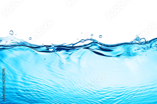 Blue Water Surface Isolated on Transparent Background - Generative AI 