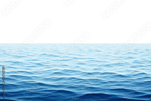 Sea Water Surface Horizon Isolated on Transparent Background - Generative AI 