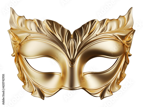 Obraz na płótnie Gold Opera Mask Isolated on Transparent Background - Generative AI