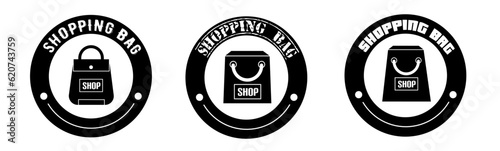 Shopping bag product sale icon vector illustration. Design for shop and sale banner business.