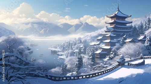 和風の街並み風景,Generative AI AI画像