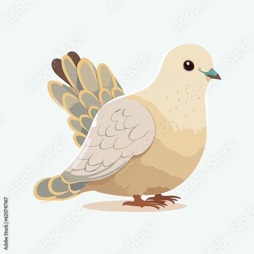 vector cute dove cartoon style