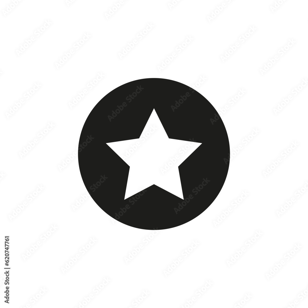 Star in a black circle icon. Vector illustration. EPS 10.