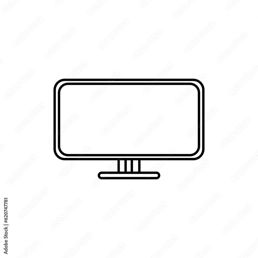 Television Flat LCD Monitor Wide Screen icon in outline mode. Vector illustration in trendy style. Editable graphic resources for many purposes. Television Flat LCD Monitor Wide Screen icon in outline mode. Vector illustration in trendy style. Editable graphic resources for many purposes.