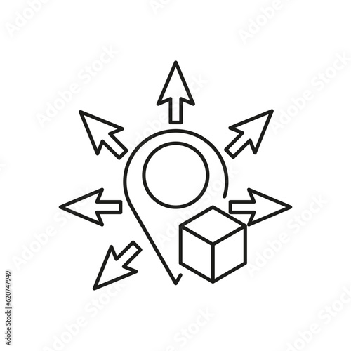 delivery management icon optimization or distribution supply. logistics control. Vector illustration. stock image.