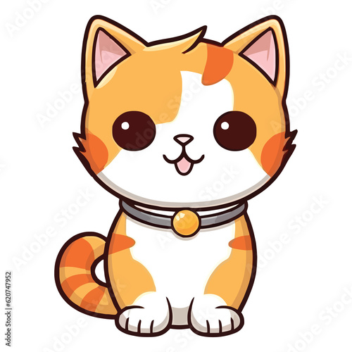 Charming Raas Cat 2D Illustration  A Captivating Portrait of Cuteness and Playfulness