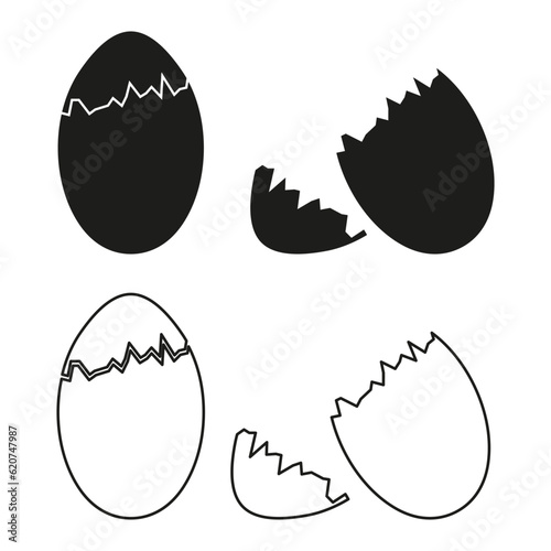 Broken Egg icon. Vector illustration. stock image.