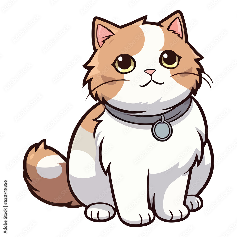 harming Ragamuffin Cat 2D Illustration: A Delightful Portrait of a Cute Feline Companion harming Ragamuffin Cat 2D Illustration: A Delightful Portrait of a Cute Feline Companion