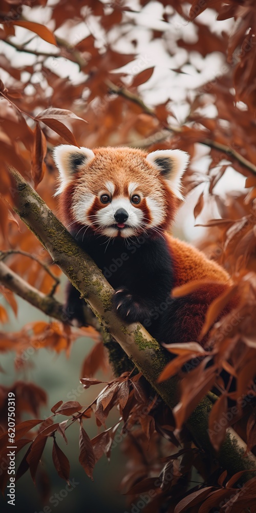 Fototapeta premium cute red panda Generative AI