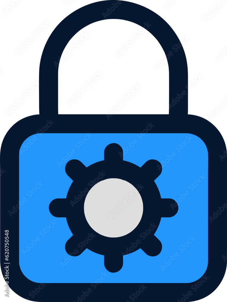 Padlock icon isolated on white background. Flat design, Clean and Minimal style
