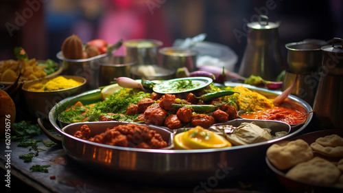 Delving into the Exquisite Flavors of Indian Street Food. Generative Ai © PRI