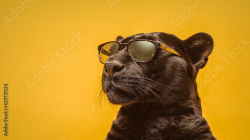 Generative AI, Sunglasses Vibes: Black Panther on a Pastel Adventure