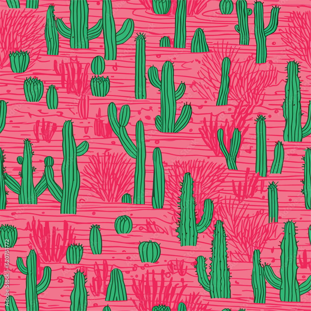 Seamless Colorful Cactus Pattern.

Seamless pattern of Cactus in colorful style. Add color to your digital project with our pattern!