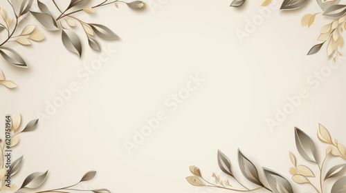 Floral border frame card template. multicolor flowers, leaves, for banner, wedding card. Springtime composition with copy-space, Generative AI illustration