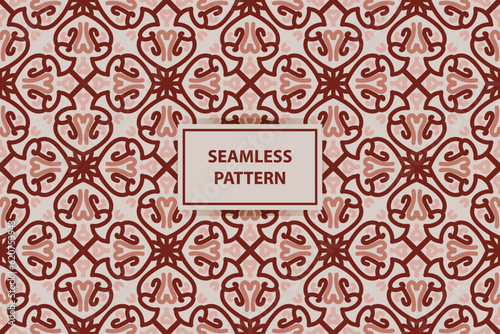Vector traditional seamless Pattern In Flat Colors