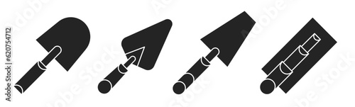 Trowel icon vector illustration collection. Simple trowel design. Stock vector.