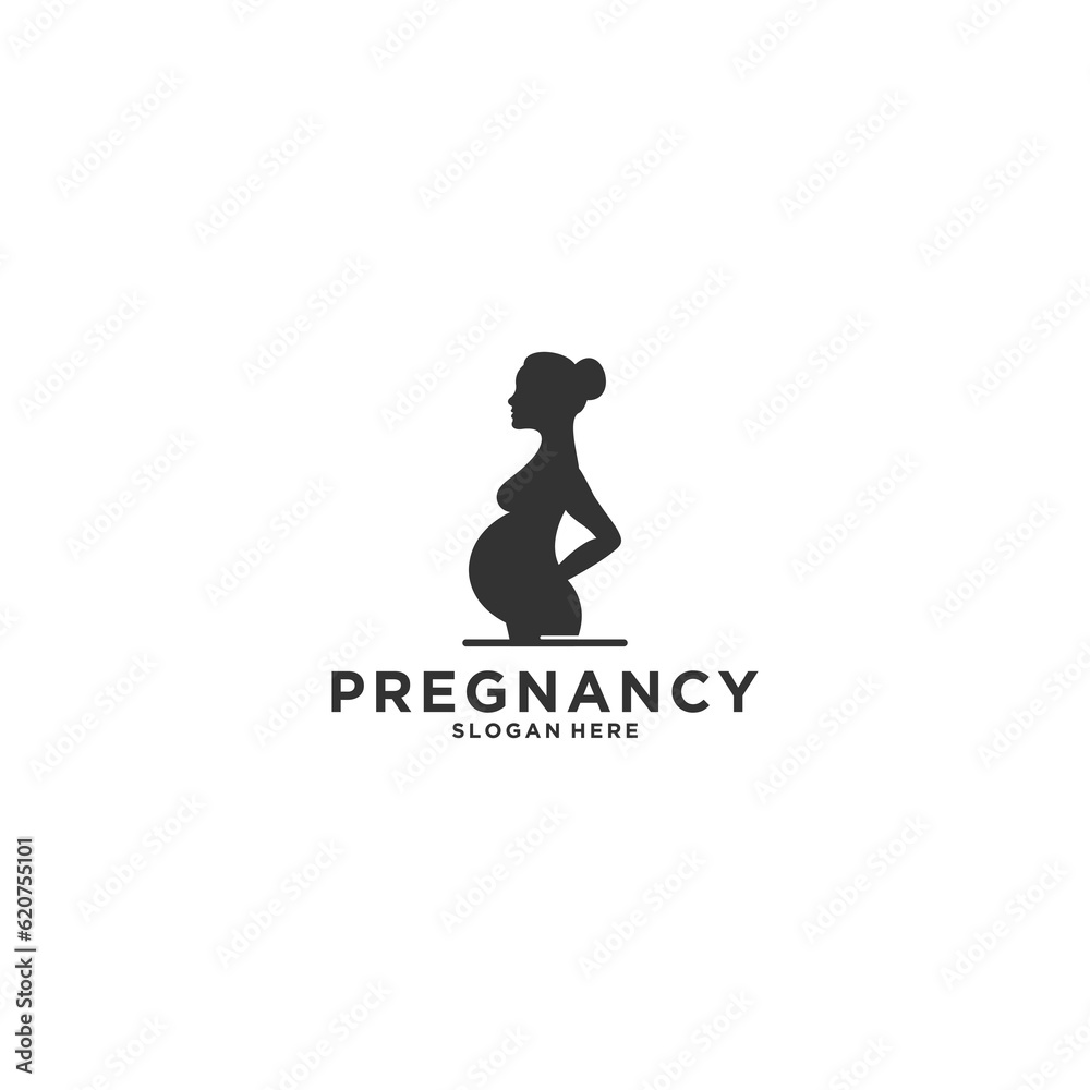 pregnant logo template vector in white background