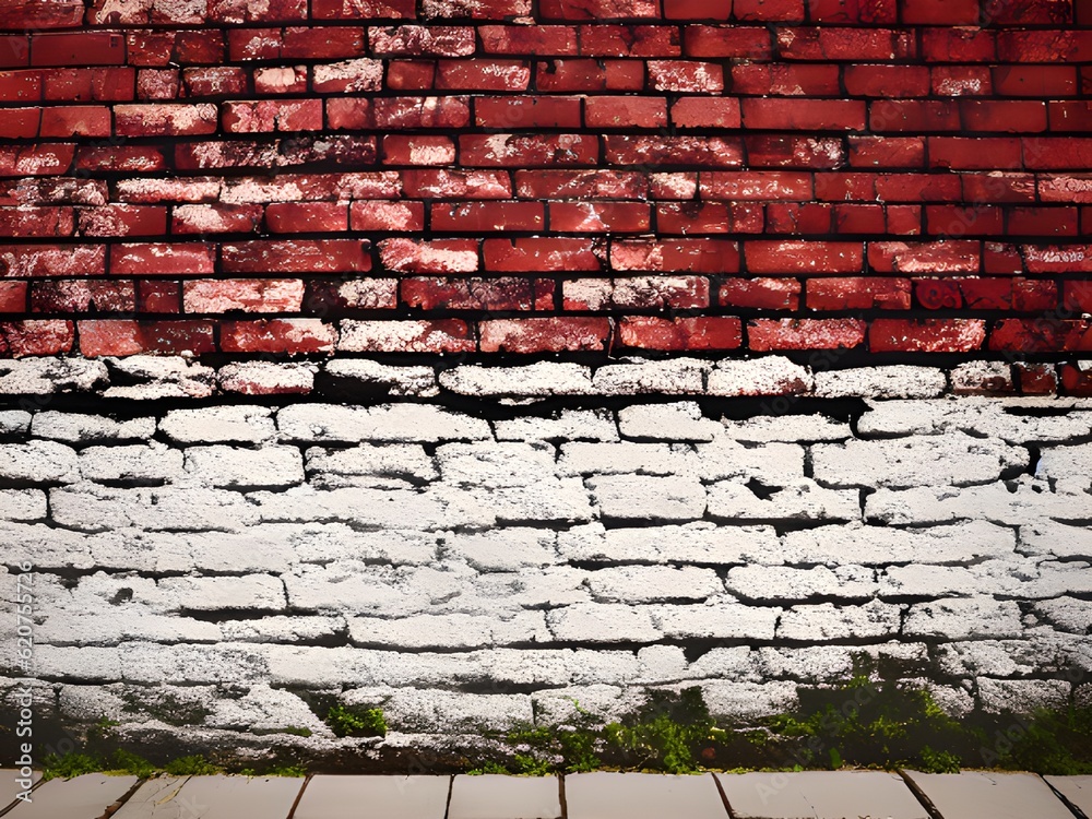 Fototapeta premium brick wall texture with scratches, red bricks. background for design.