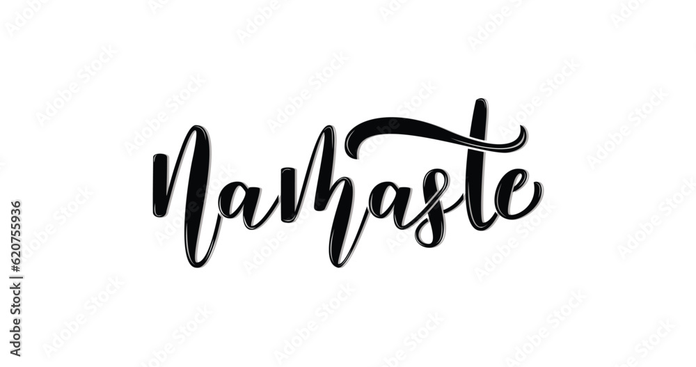 Namaste lettering text illustration. Hello in Hindi. Handwritten modern calligraphy in black color. Positive quote. Great for invitation greetings Namaste lettering text illustration. Hello in Hindi. Handwritten modern calligraphy in black color. Positive quote. Great for invitation greetings