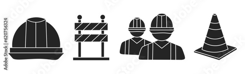 Construction icon vector illustration collection. Simple construction design. Stock vector.