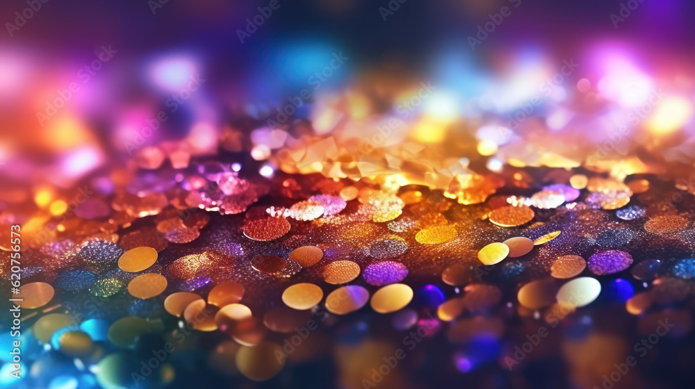 Christmas glitter colorful light bokeh background 