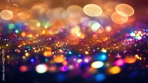 Christmas glitter colorful light bokeh background  © tashechka
