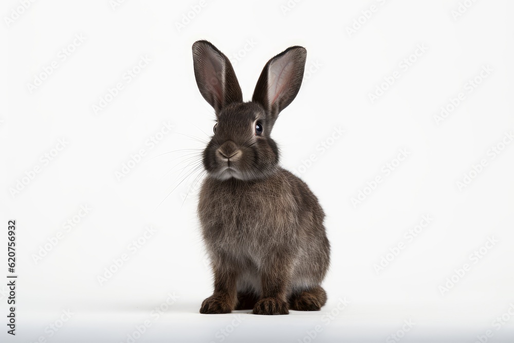 rabbit sitting against white background