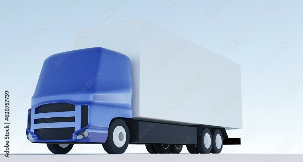 高速道路を走行する大型トラックのイラスト 高速道路を走行する大型トラックのイラスト