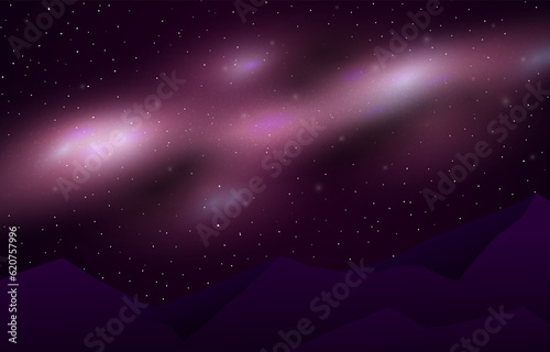 Space Milky Way Landscape Background