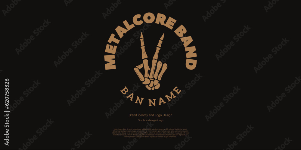 Fototapeta premium circle metal band logo design for studio or band community