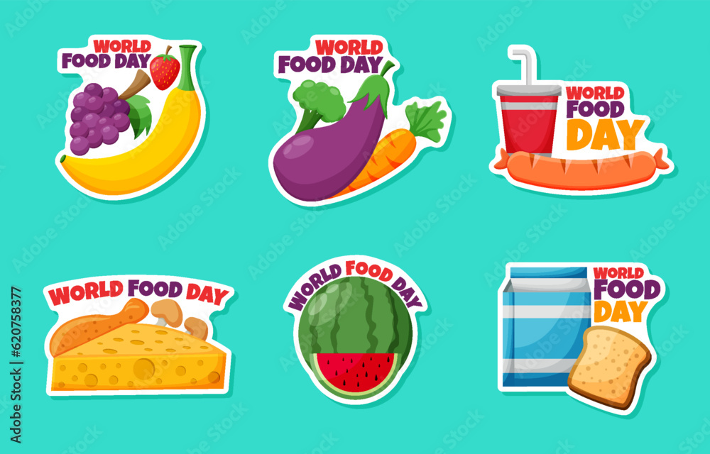 Set of World Food Day Sticker Pack Set of World Food Day Sticker Pack