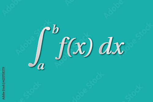 Math background. Definite integral of function. Algebra. Symbol. Vector illustration