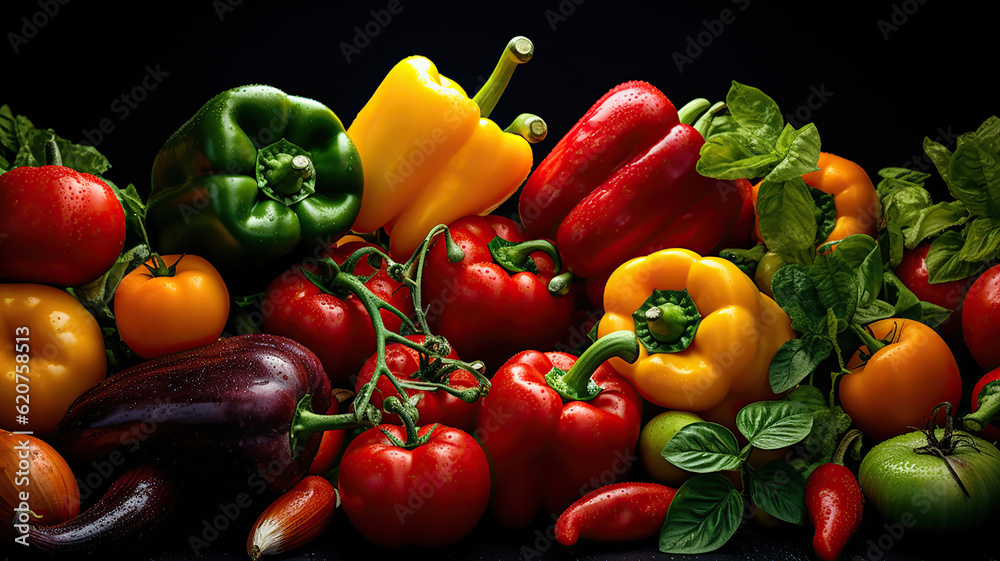 A Vibrant Display of Fresh Produce. Generative Ai