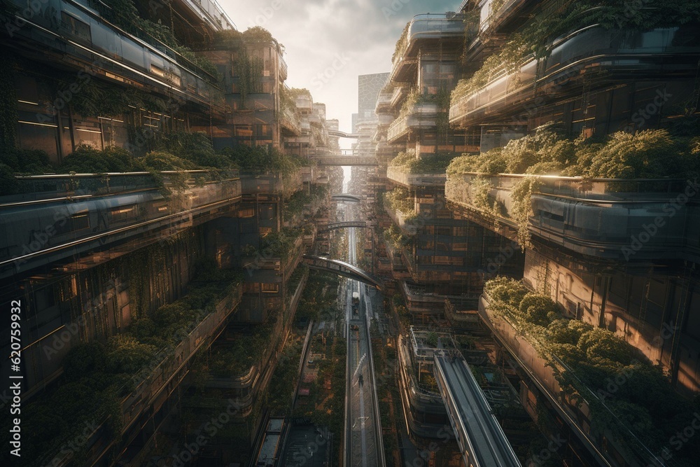 Innovative urban design and visionary engineering feat. Generative AI