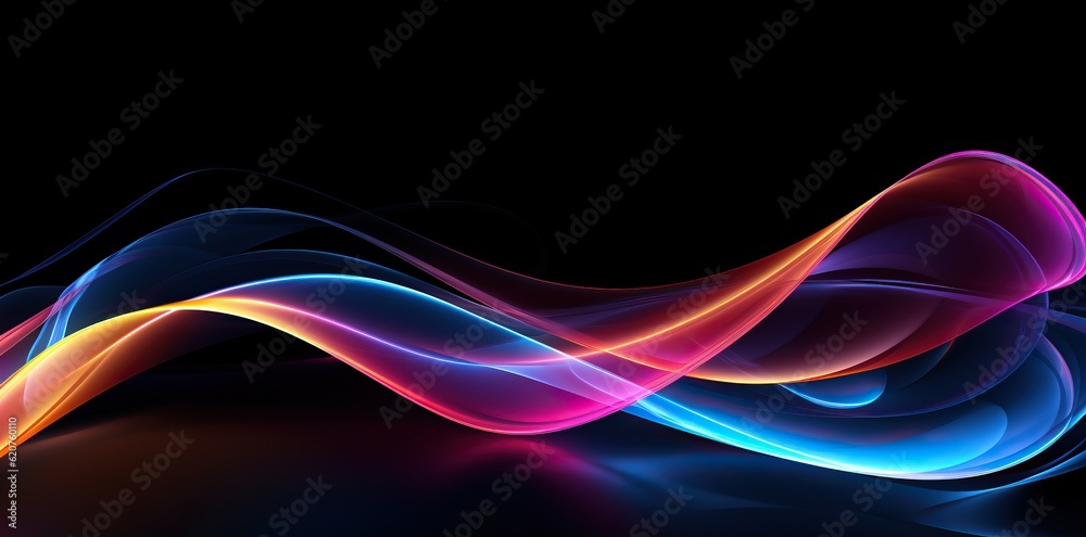 the images of colorful light lines moving over black background the images of colorful light lines moving over black background