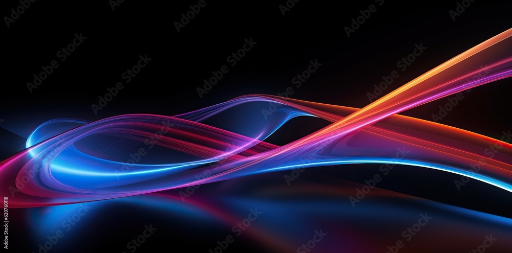 the images of colorful light lines moving over black background the images of colorful light lines moving over black background