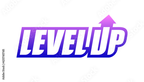 Level UP. Typography flat logo design. Flat and minimal logo. Vector illustration.