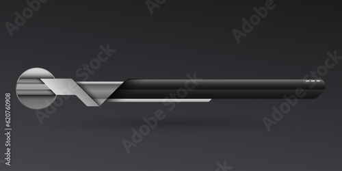 Black and Metal Lower Third Broadcast Screen Title Banner for Professional Presentations, Ideal for News, Interviews, and Video Productions