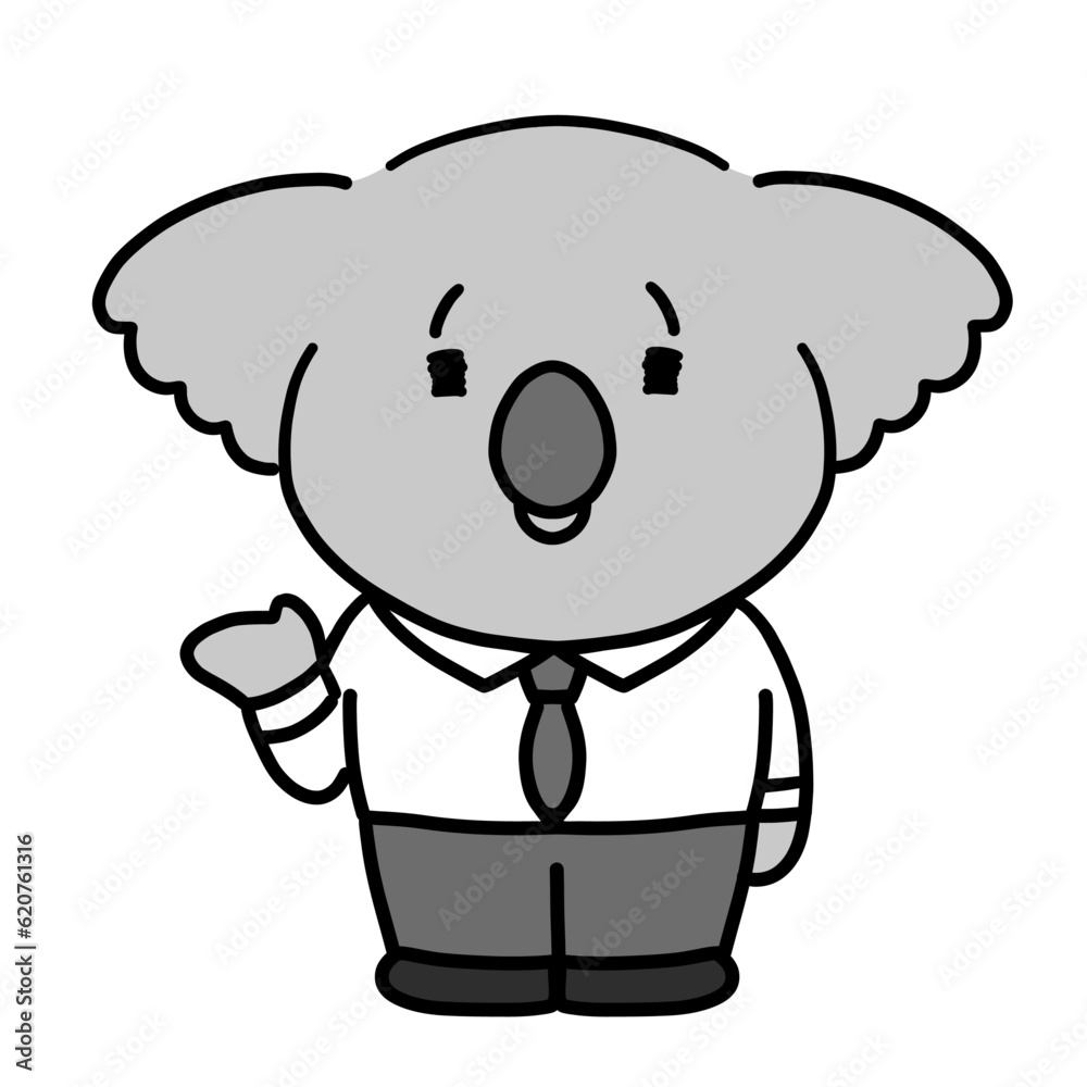 案内をする動物のキャラクター　全身