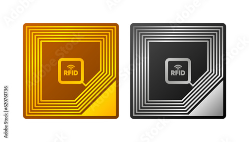 RFID chip. Radio Frequency Identification. Digital Technology concept. Vector illustration.