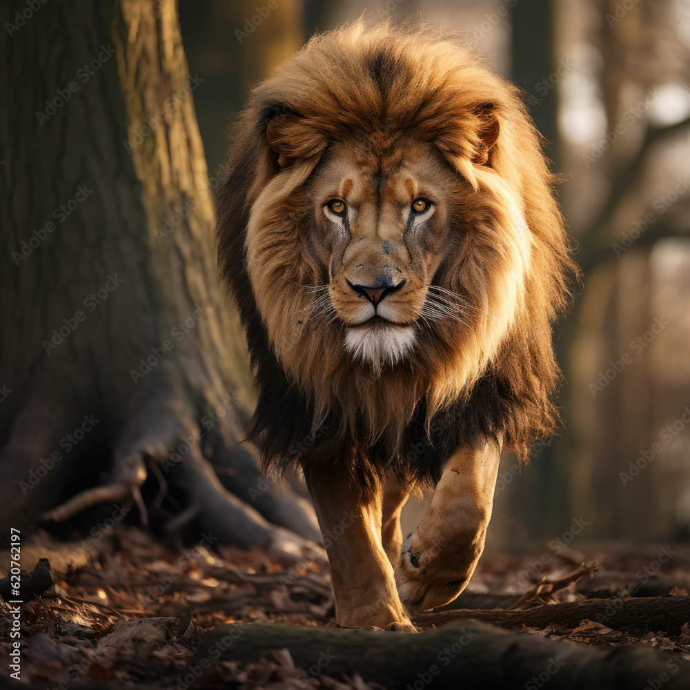 Serenity King: Lion Resting on a Sunny Day. Generative AI Serenity King: Lion Resting on a Sunny Day. Generative AI