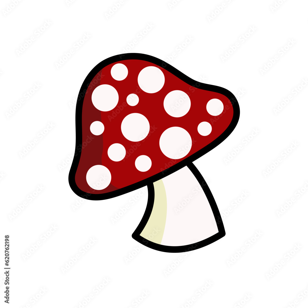 Mushroom vector illustration. Amanita Muscaria (fly agaric) sign. Good for nature graphic elements. Mushroom vector illustration. Amanita Muscaria (fly agaric) sign. Good for nature graphic elements.
