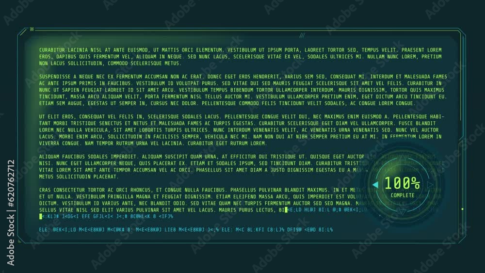 A window for decoding a large array of text with percentage loader.